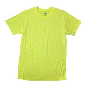 Fruit of the Loom Shirt Women's Small Neon Yellow Platinum Crew Short Sleeve Tee